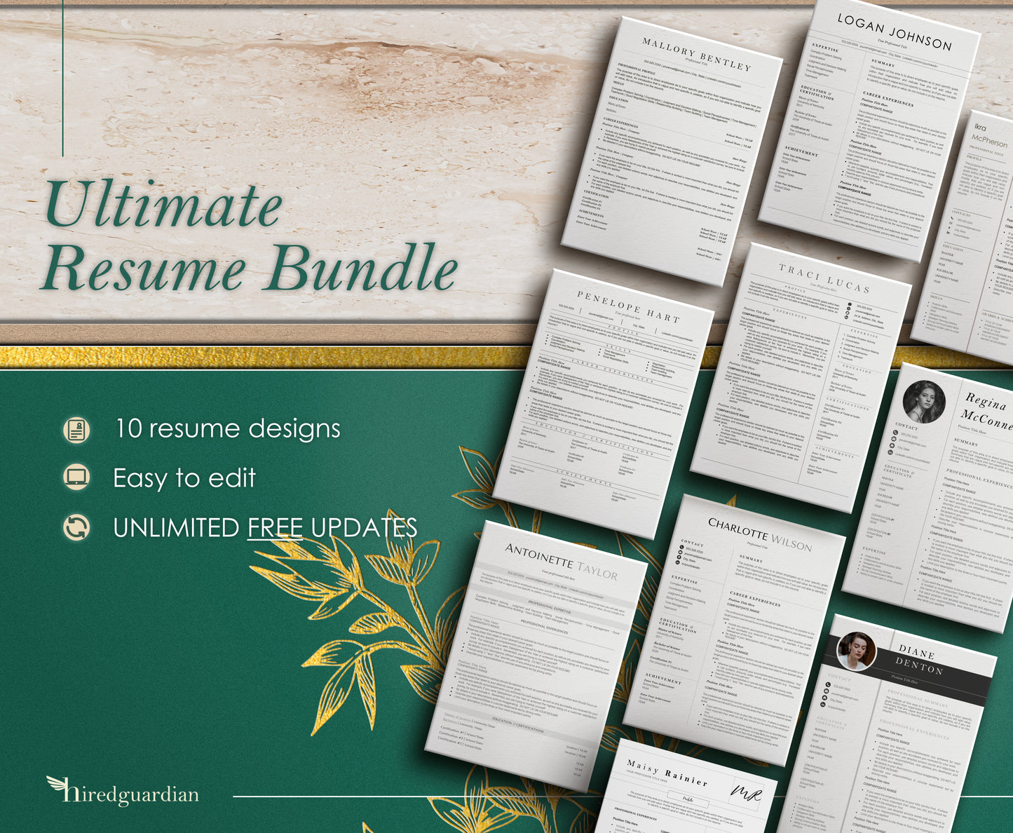 ATS-Friendly Resume Template - Penelope - Hired Guardian