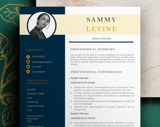 Modern Resume Template with Photo - Sammy - Hired Guardian