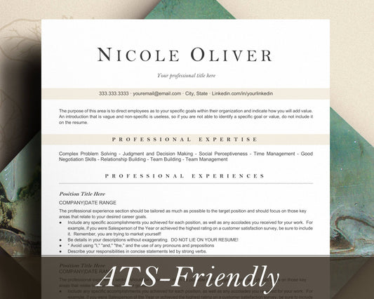 ATS Resume Template - Nicole - Hired Guardian