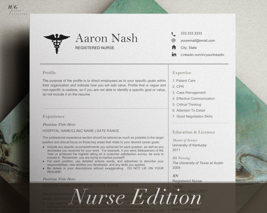 Nurse Resume Template, Free Cover Letter, Nurse Cv, Cv for Nurse, Student Nurse Resume, Resume Template Nurse, CNA Resume Template