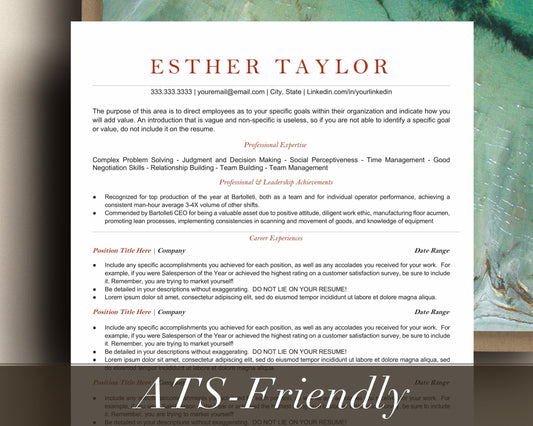 Modern Resume Template ATS Friendly, ATS Friendly Resume Template Word and Pages, Functional Resume Template, Resume template Google Docs