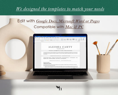ATS Resume Template for google docs, Microsoft WORD & Pages, Resume Template, Cover Letter and References, Resume Template, CV Templates