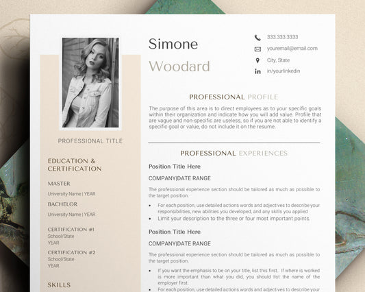 Creative Resume Template with photo, Cv Template for word, Cv Resume Template, Professional Resume Template, Modern Resume Template Word