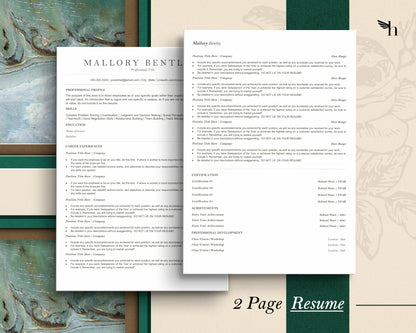 Professional ATS Friendly Resume Template - Mallory - Hired Guardian