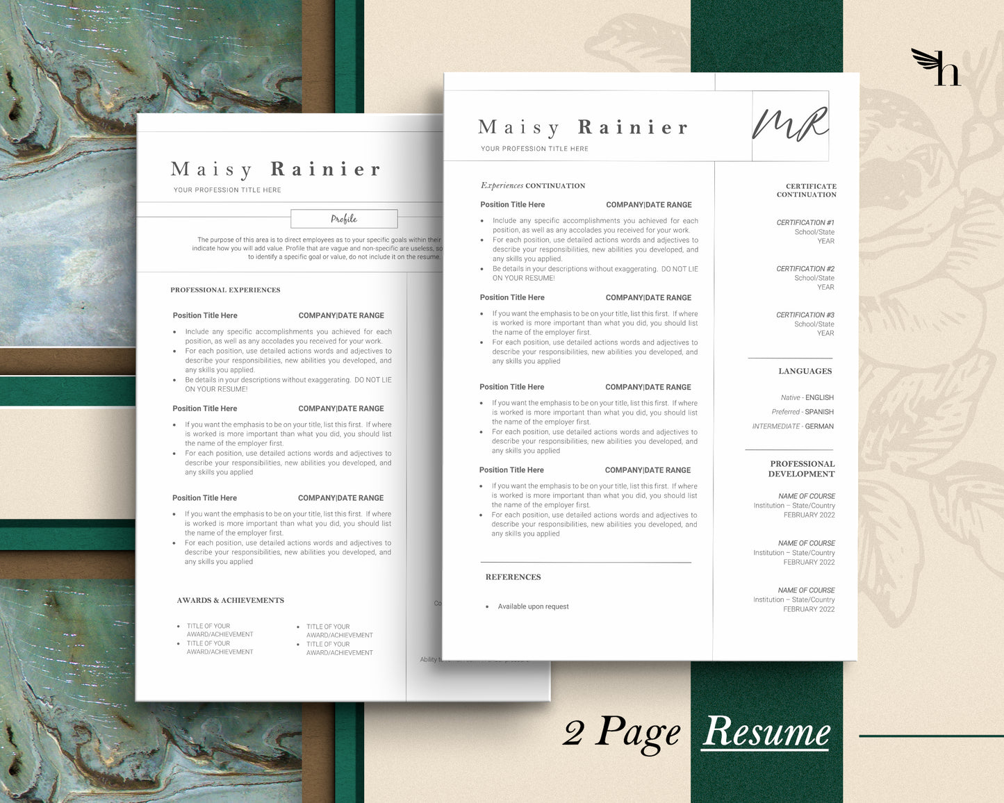 Resume Template with Free Resume Templates - Chloe - Hired Guardian