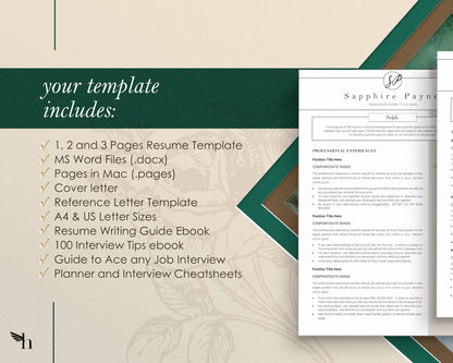 Creative Resume Template with Free Resume Templates - Sapphire - Hired Guardian