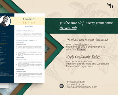 Modern Resume Template with Photo - Sammy - Hired Guardian