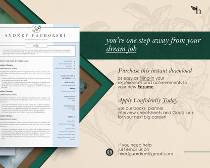 Modern Creative Resume Template - Sydney - Hired Guardian