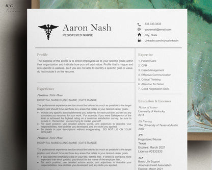 Google Docs Resume Template, Nurse Resume Template, Professional Resume template, CV template, Google docs Resume Template, Nursing CV