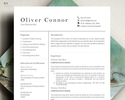 Combination Resume Template Google Docs, Resume Template Minimalist, College student resume template in Google Docs and Word, CV Resume