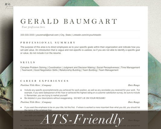 Professional Resume Template Word ATS Friendly, ATS Friendly Resume Template, Resume Google Docs, Resume Template Word, Professional Resume