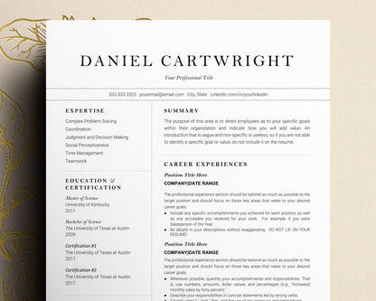 Minimalist Resume Template Google Docs, Google Docs Resume Template, CEO Resume Template, Cv Template Google Docs, 2023 Resume Template Word