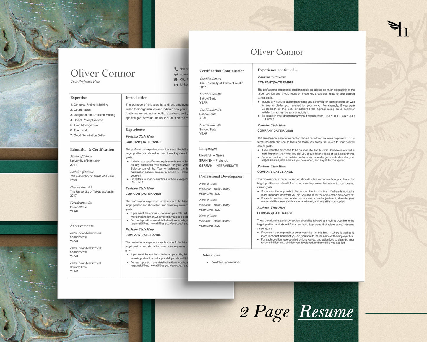 Resume Template Google Docs, Resume Template Minimalist, Student resume template in Google Docs and Word, Modern Resume and Cover letter