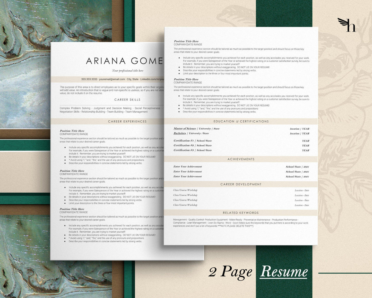 Minimalist Resume Template, Professional Resume Template, Resume Template Word, Creative Resume Template, Modern Resume Template Apple Pages