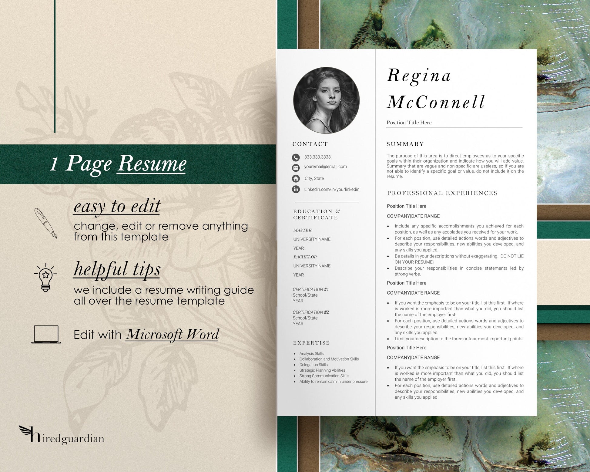 Modern Creative Resume Template, Resume Template with Photo, Resume and Cover letter Template, lebenslauf vorlage, Professional CV Template