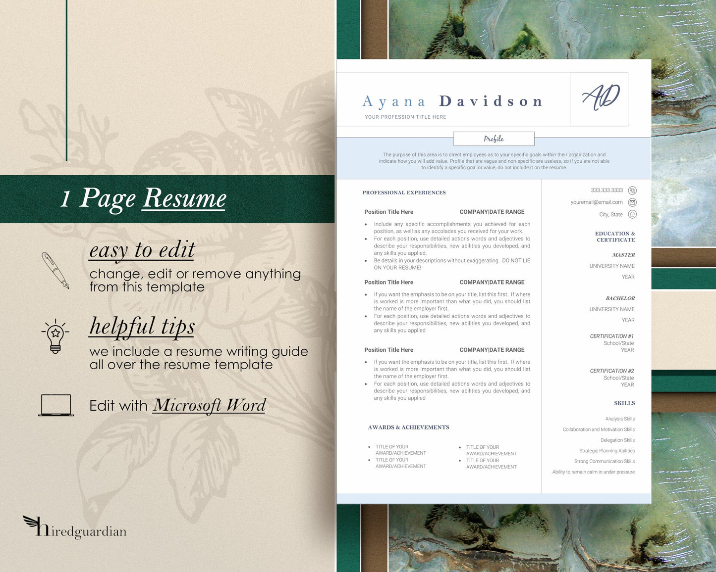 Nurse Resume Template, Resume Template Nurse, RN Resume Template, Resume Template Word, Modern Resume Template, Resume Template Modern