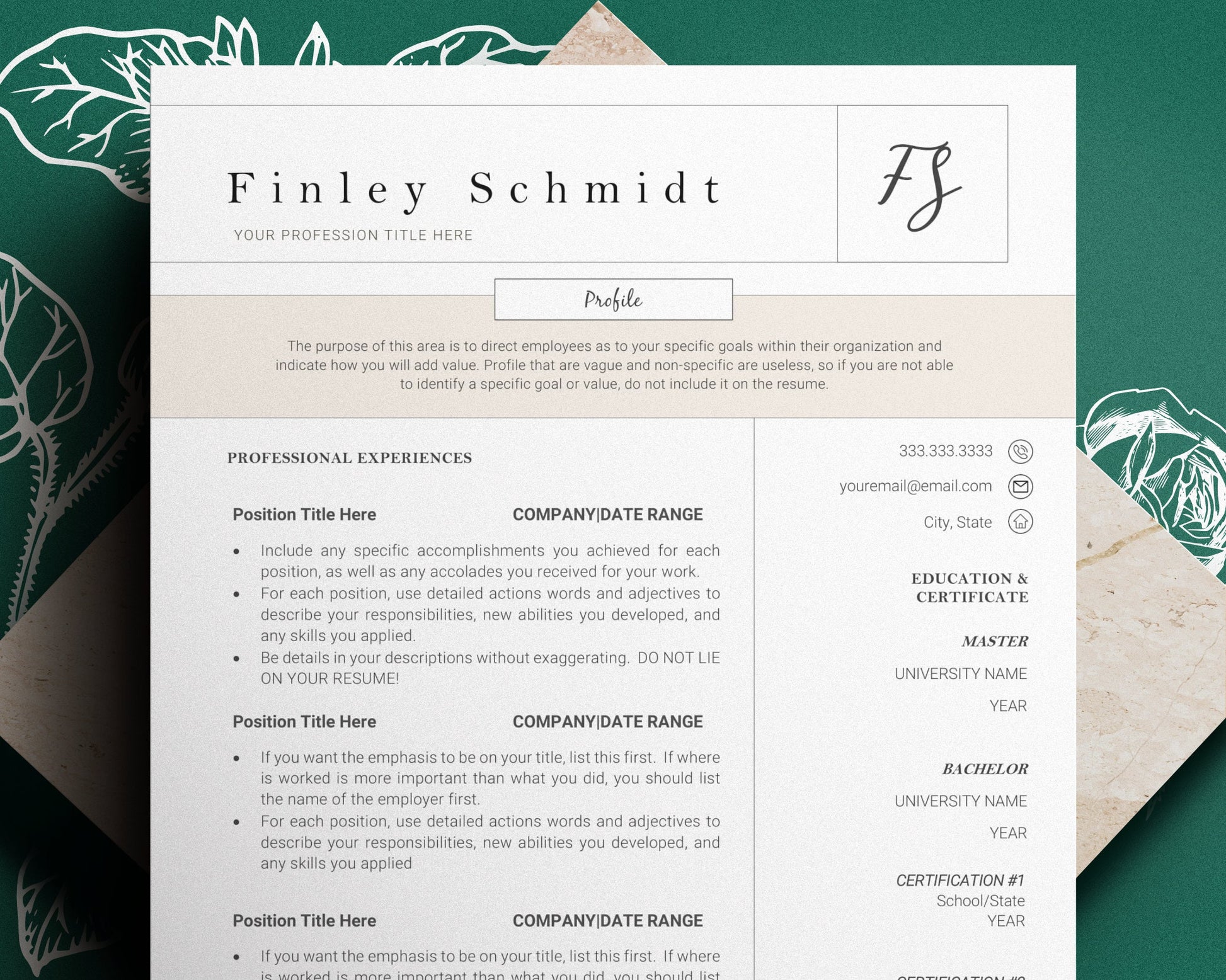 Creative Resume Template, Cv Template for word, Cv Resume Template, Professional Resume Template, Modern Resume Template Word