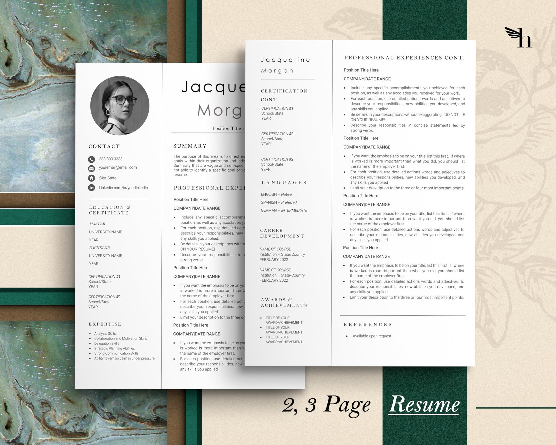 Simple CV Resume Template Word, Minimalist Resume Template Word, Resume Template, Professional Resume Template,  Professional Modern Resume