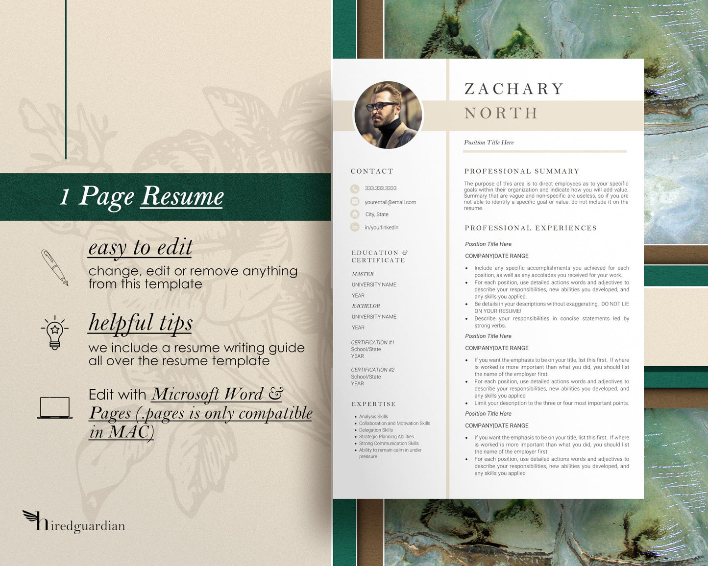 Resume Template Word, Minimalist Resume Template, Creative Resume Template Word,  Modern resume template, Student Nurse Resume, Nurse Resume