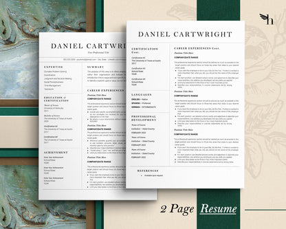 Modern Resume Template, Resume Template for Word, Resume and Cover letter Template, Resume template, Clean and Simple Resume Template Word