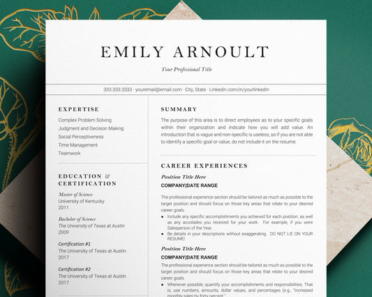 Minimalist Resume Template for Word, CV Template for Word, Resume and Cover letter Template, Engineer, IT, Accountant, Executive Resume