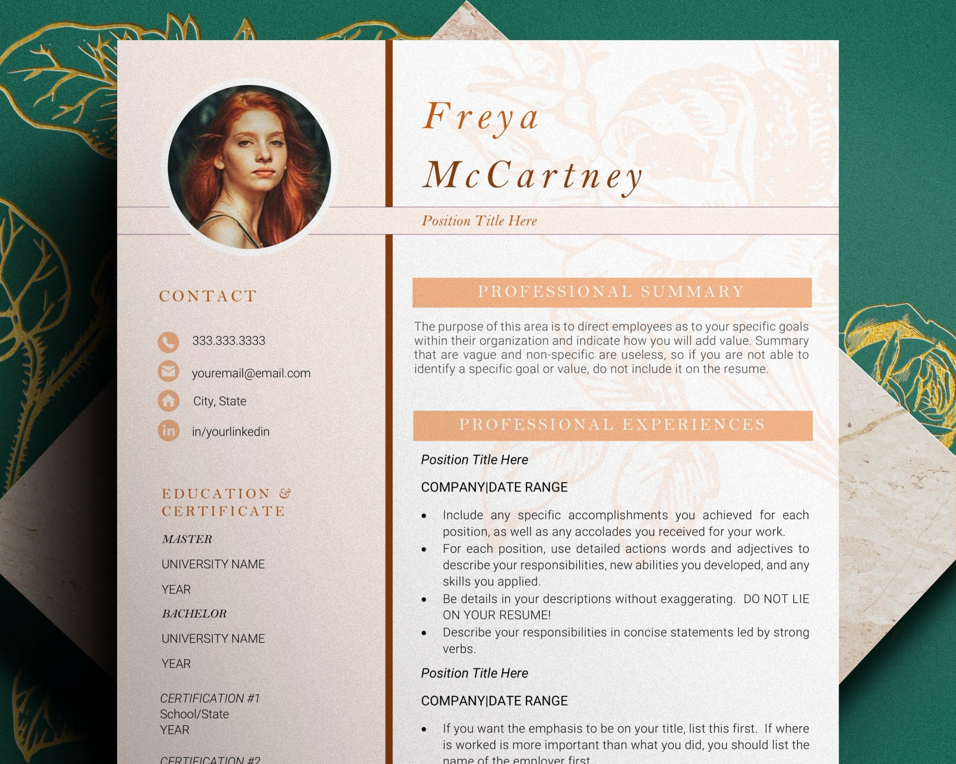 Creative Resume Template, Cv Template for word, Professional Resume Template Word, Professional Resume Template, Modern Resume Template Word