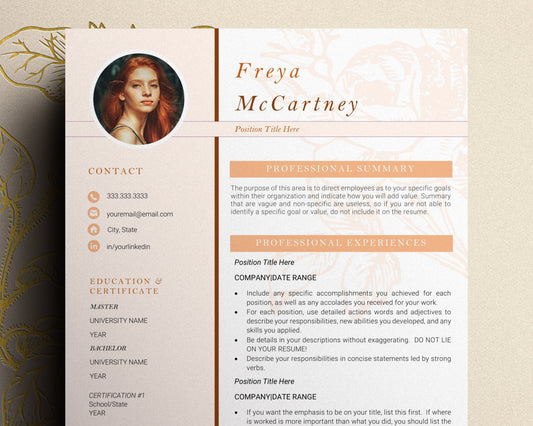 CV Template with photo, Resume CV Template Word, CV Template with photo, resume with picture, Modern Resume Template, Resume Template