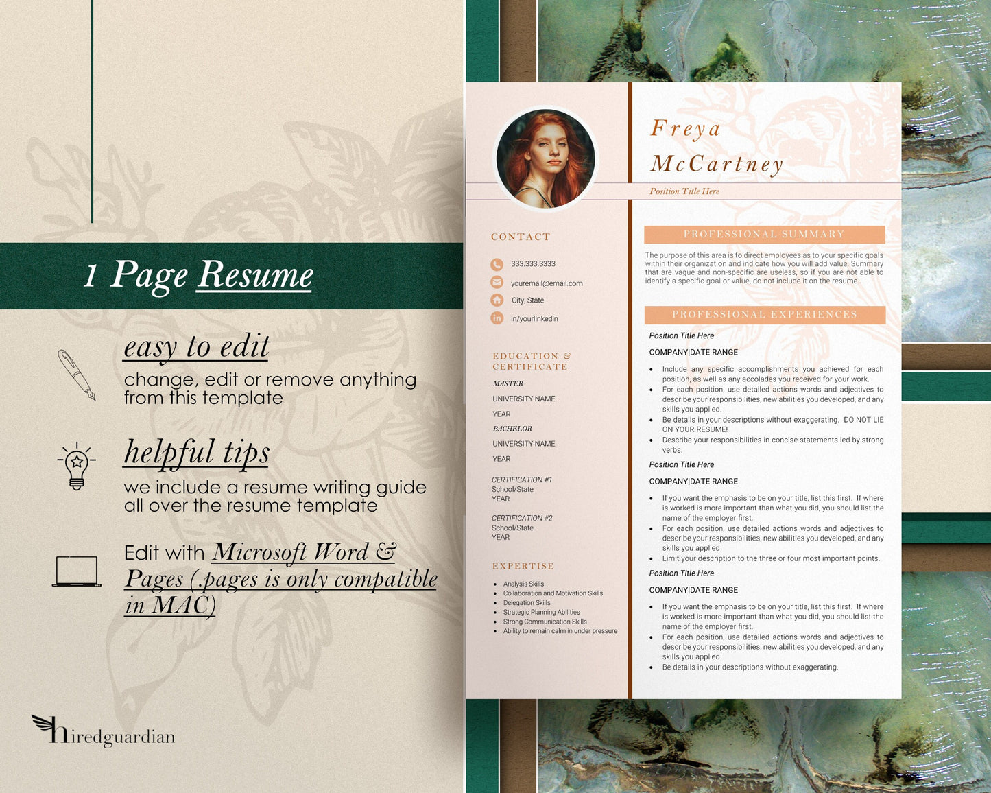 Modern Creative Resume Template, Resume Template with Photo, Resume and Cover letter Template, lebenslauf vorlage, Professional CV Template