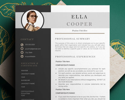 Resume Template with photo, Resume CV Template Word, CV Template with photo, resume with picture, Modern Resume Template, Resume Template