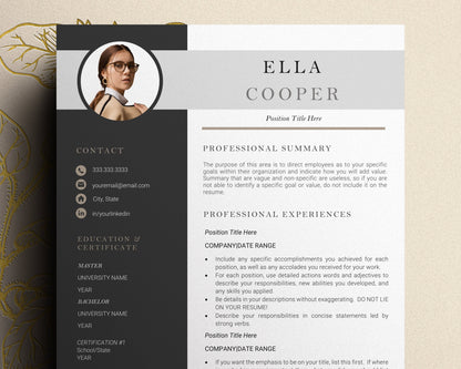 Resume Template for Word, 1, 2,3 Page Professional Resume Template, Cover Letter, Instant Download, Nursing Resume Template, Professional CV