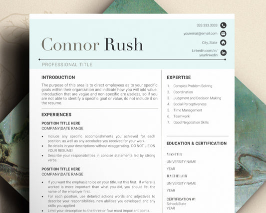 Modern CV Resume Template, Professional Modern Resume Template for Pages, Word, Clean Modern Executive Resume Template, Resume 2023