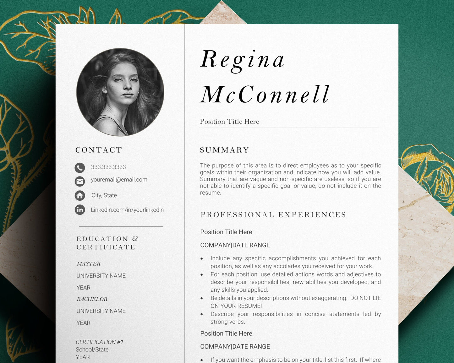 Modern Creative Resume Template, Resume Template with Photo, Resume and Cover letter Template, lebenslauf vorlage, Professional CV Template