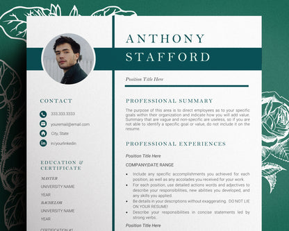 Resume Template, Professional Modern Resume Template for Word, Resume Template word, Modern Resume Template Word, Skill Base Resume Template