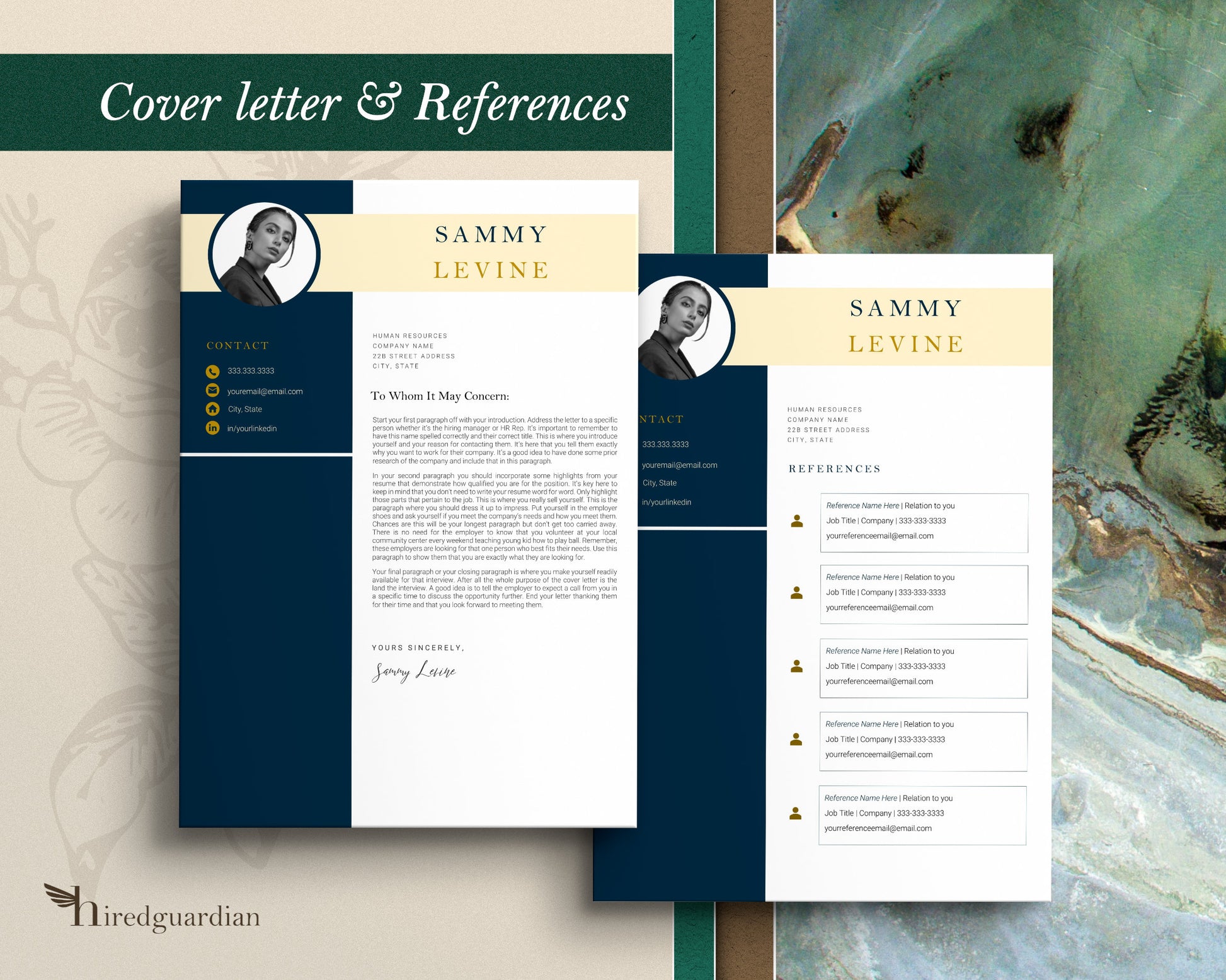 Resume template with Photo, CV Template with Photo, Resume CV Template for Word, Resume with Picture, Resume and Cover Letter Template