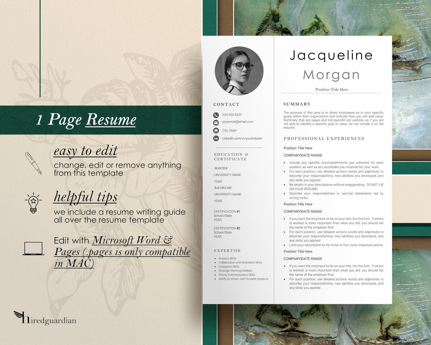 CV Template with photo, Resume CV Template Word, CV Template with photo, resume with picture, Modern Resume Template, Resume Template