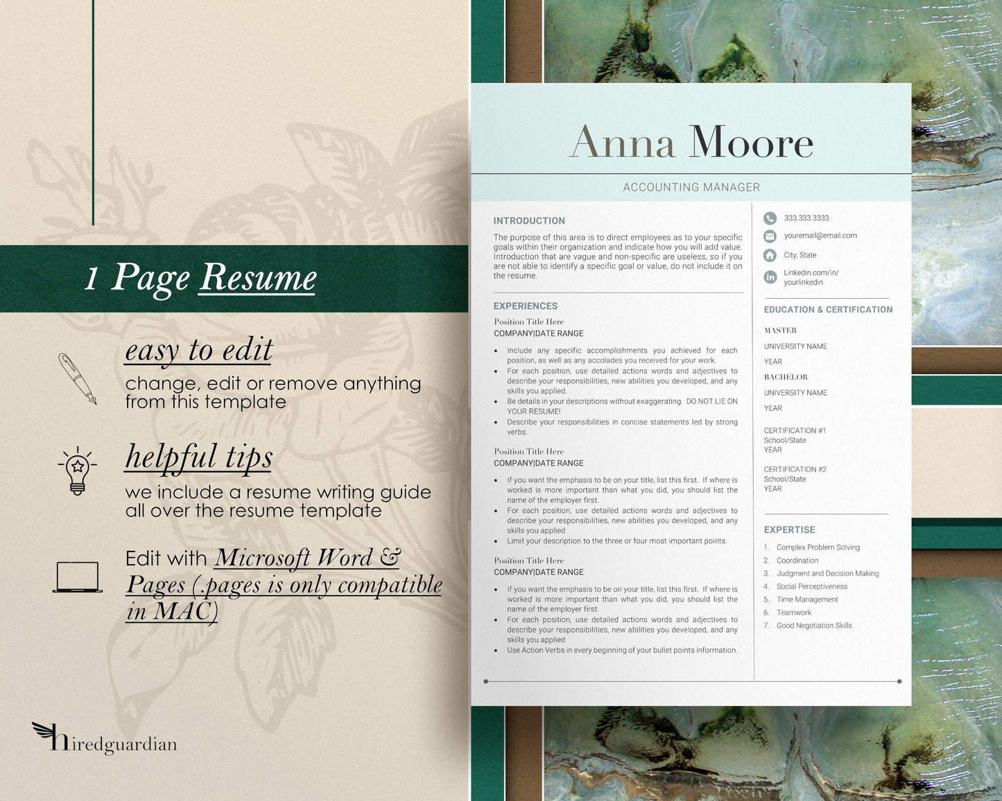 Resume Template, Professional Modern Resume Template for Word, Resume Template word, Modern Resume Template Word, Skill Base Resume Template