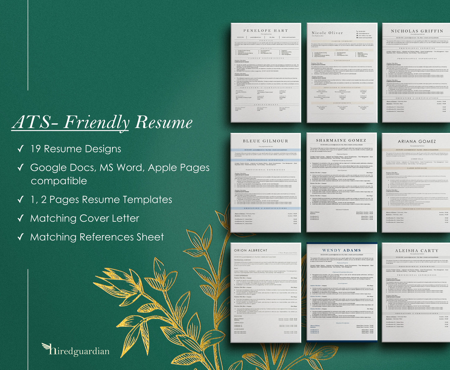 50 Resume Template Google Docs, MS Word, and Apple Pages, Modern Resume Template Bundle,Creative Resume Template, Minimalist Resume Template