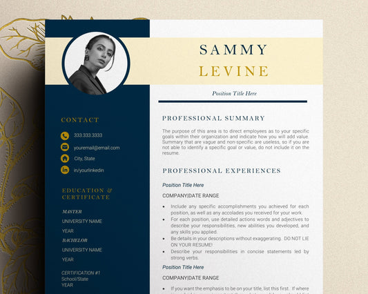 Resume template with Photo, CV Template with Photo, Resume CV Template for Word, Resume with Picture, Resume and Cover Letter Template