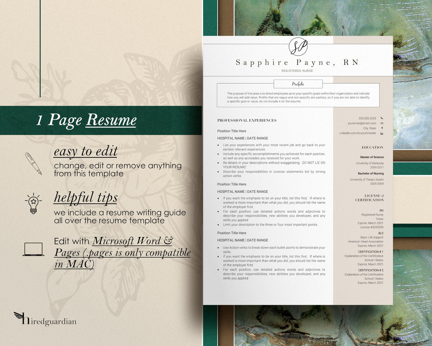 Nurse resume template, student nurse resume, medical resume template word, resume template nurse, new grad nurse resume template for word