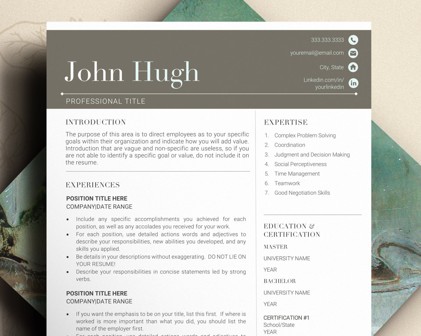 Resume template Pages, Professional CV Template Word, Resume CV Template for Word, Modern Resume Template, Resume and Cover Letter Template