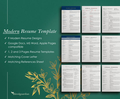 50 Resume Template Google Docs, MS Word, and Apple Pages, Modern Resume Template Bundle,Creative Resume Template, Minimalist Resume Template