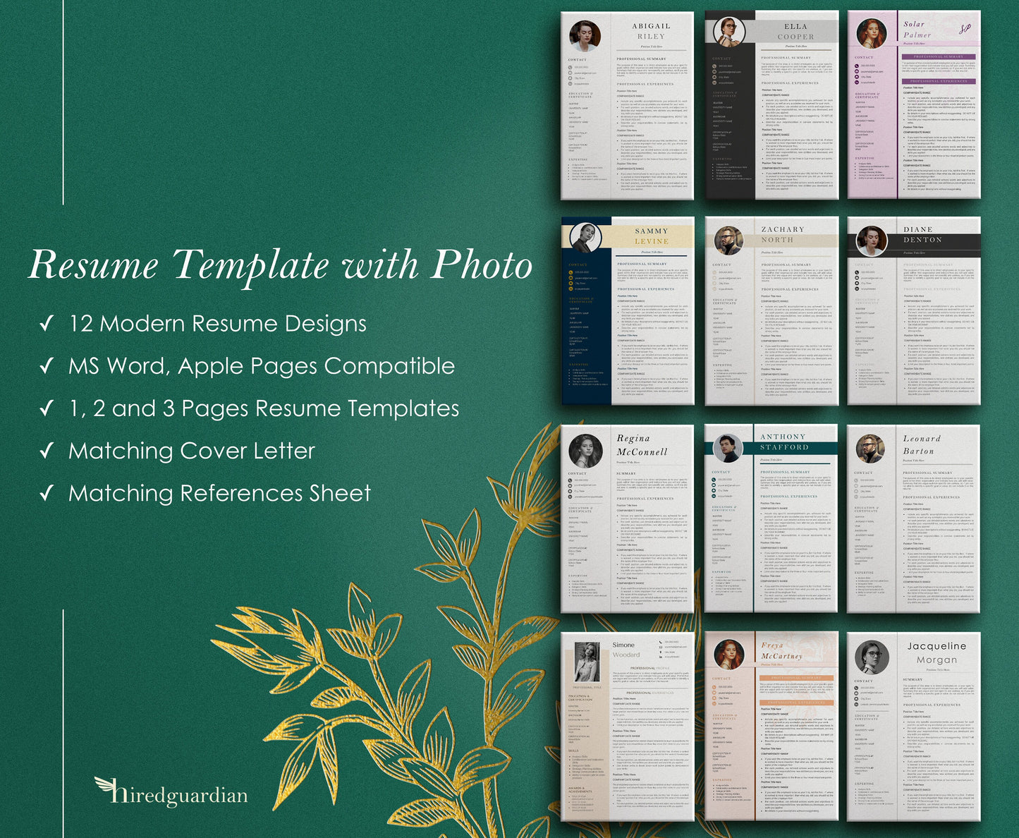 50 Resume Template Google Docs, MS Word, and Apple Pages, Modern Resume Template Bundle,Creative Resume Template, Minimalist Resume Template