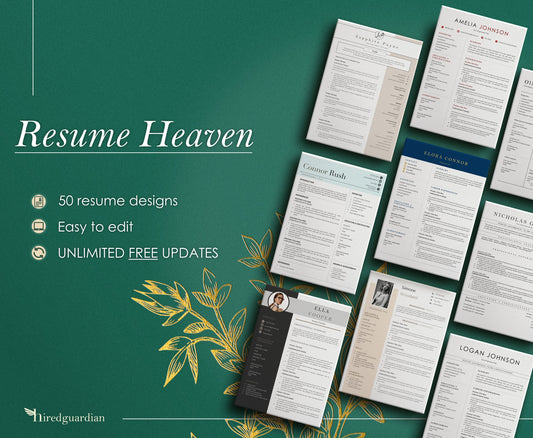 50 Resume Template Google Docs, MS Word, and Apple Pages, Modern Resume Template Bundle,Creative Resume Template, Minimalist Resume Template