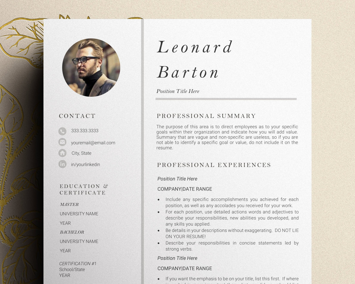 Modern Creative Resume Template, Resume Template with Photo, Resume and Cover letter Template, lebenslauf vorlage, Professional CV Template