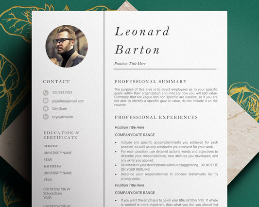 Minimalist Resume Template for Word, CV Template for Word, Resume and Cover letter Template, Engineer, IT, Accountant, Executive Resume