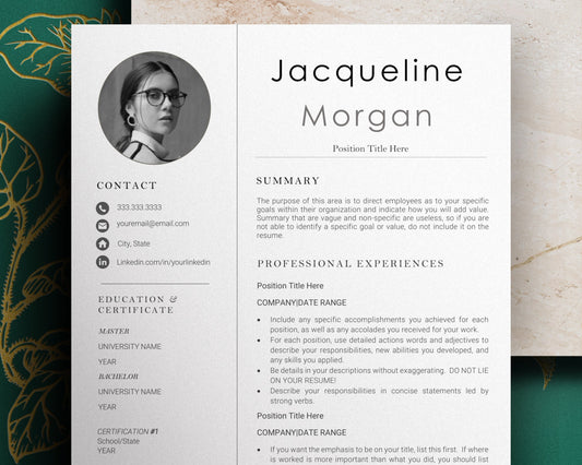 CV Template with photo, Resume CV Template Word, CV Template with photo, resume with picture, Modern Resume Template, Resume Template