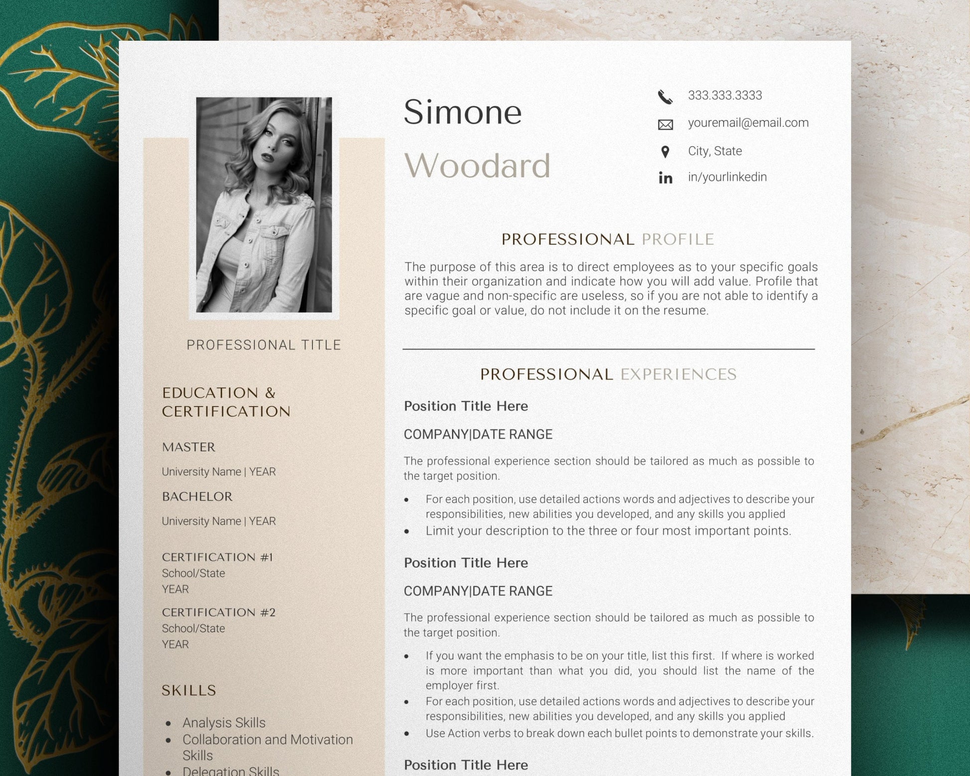 Professional Creative Resume Template with photo, CV Resume Template Word, resume template with picture, CV Resume template in 2023