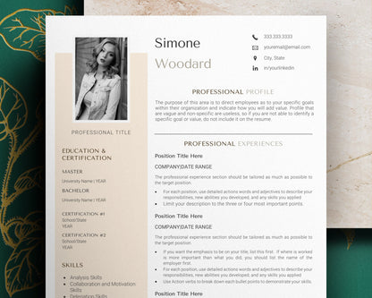 Professional Creative Resume Template with photo, CV Resume Template Word, resume template with picture, CV Resume template in 2023