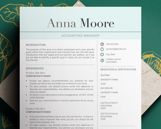 Modern Resume Template, Resume Template for Word, Resume and Cover letter Template, Resume template,  Modern Resume Template Word