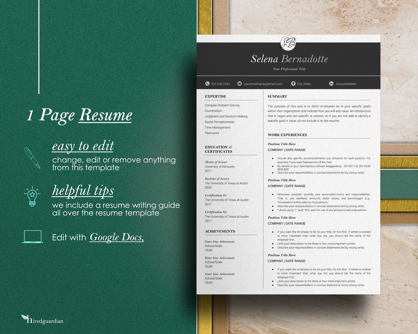 Resume Template, Resume Google Docs, Creative Resume Template, Resume Template, Modern Resume Template, CV Resume Template Google Docs